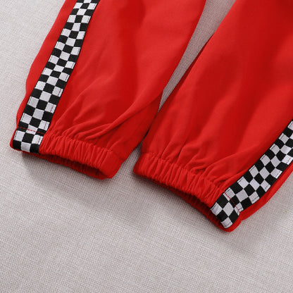 US Local Toddler Child Girls Boys Racing Driver Jumpsuit, Racer Outfit, Halloween Christmas Carnival Party Race Car Driver Clothing Set