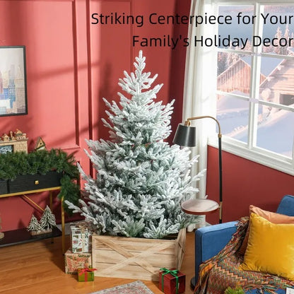 US Local HOMCOM 6 Foot Artificial Christmas Tree, Pine Hinged Xmas Tree With 795 Realistic Branches, Steel Base, Auto Open, Green