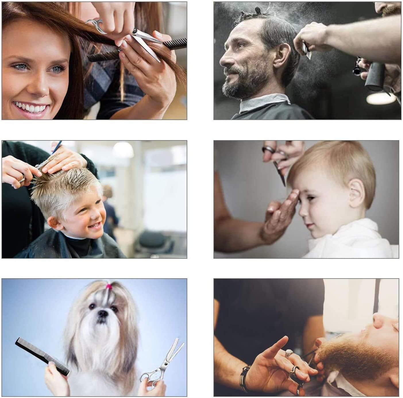 US Local Hair Cutting Scissors Set, 6 Inch Hairdressing Thinning Shears For Hair Cutting For Women, Men, Kids - Silver