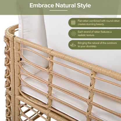 US Local GO 7 Pieces Outdoor Patio Furniture, All-Weather Rattan Sectional Sofa Set With Thick Cushions And P