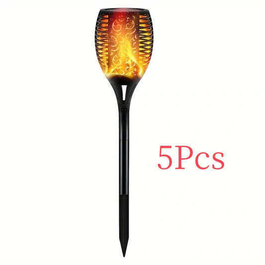 US Local 1pc Solar Powered Garden Lights, Outdoor Solar Pathway Torch Light With Flickering And Dancing Flame Light Landscape Lighting For Christmas Halloween Garden