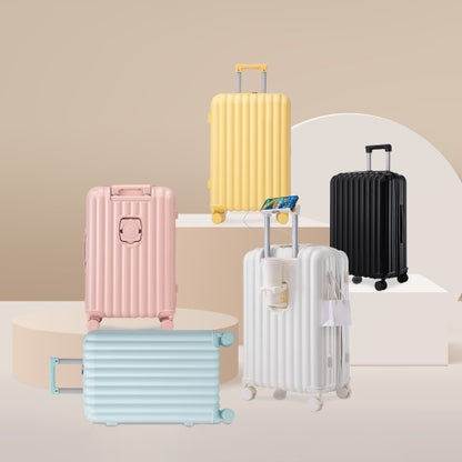 US Local ABS Spinner Wheel Luggage  Carry On Suitcase  With Cup Holder  USB Port  Phone Holder 20  24   28