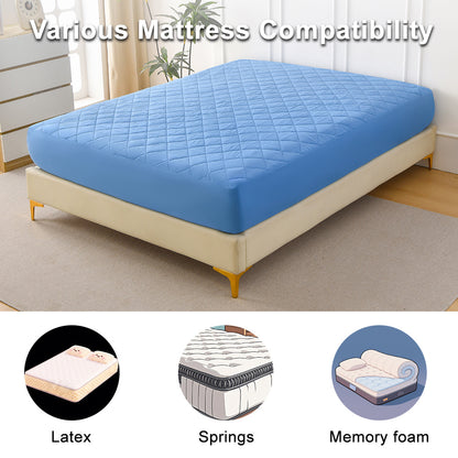 US Local Diamond Grid Ultrasonic Waterproof Mattress Protector