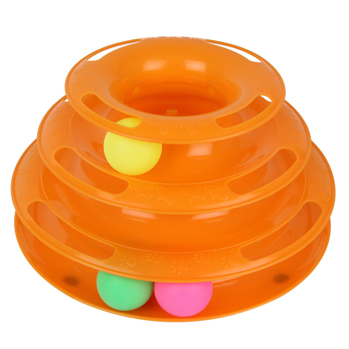 US Local Pet Cat Crazy Ball Disk Interactive Toys Amusement Plate Trilaminar Funny Toy