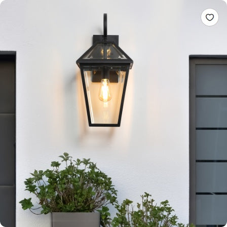 US Local 211-Pack Outdoor Wall Lantern Light  Modern Black Metal & Clear Glass Sconce For Porch, Patio, And Garden Lighting Bulb Not Included