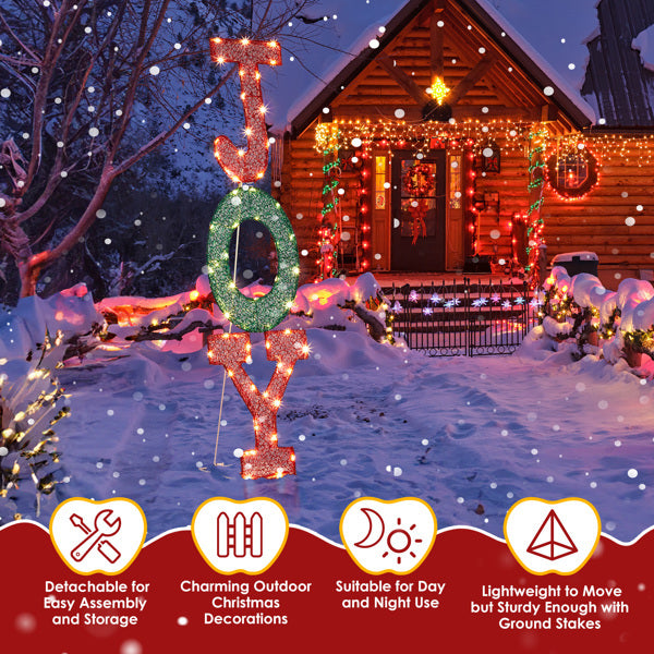 29X27X99cm, JOY Letter 2D Warm White Light, Mesh Powder 4.5V, 1.35W, Classic Elements Of Christmas Lighting