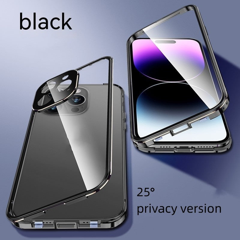 USA Local Peep-proof Magnetic Glass Double-sided Buckle Phone Case