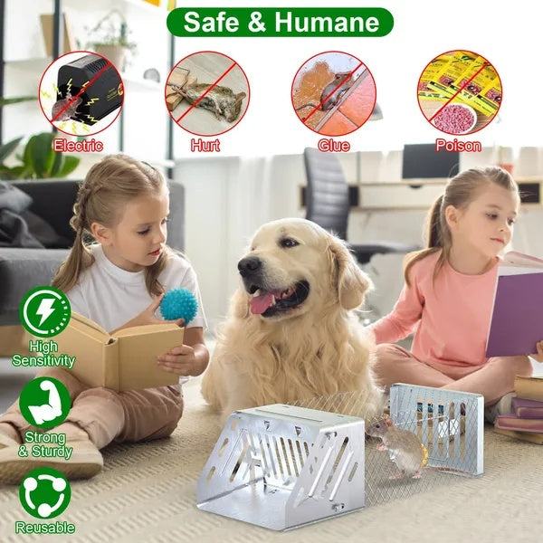 US Local Automatic Continuous Rat Trap Single Door Mouse Cage Humane Live Animal Trap Cage Indoor Outdoor For Small Rodents Mice Voles