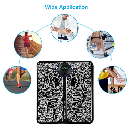 US Local 1 Pc Foot Massage Pad Electric Stimulator Massager Unit Leg Reshaping Muscle Pain Relax Foldable Massage Mat With 8 Modes 19 Intensity Levels Remote Control