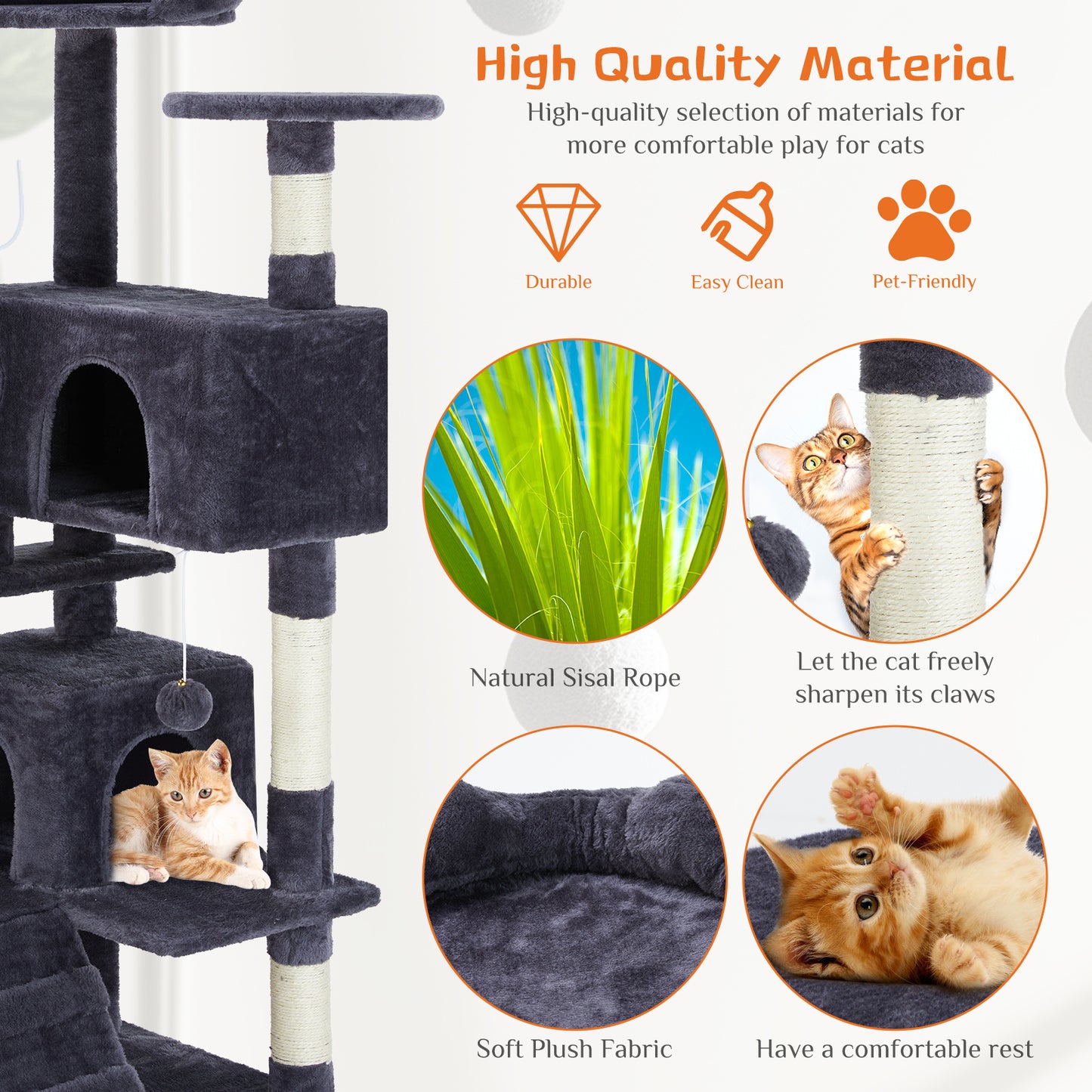 US Local Multi Functional Cat Treehouse Cat Climbing Frame