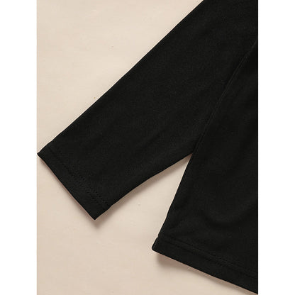 US Local Kid's 'Grandma And Granddaughter' Letter & Heart Print Long Sleeve Top & Pants Set, 2 Sets Comfy Loungewear Outfit