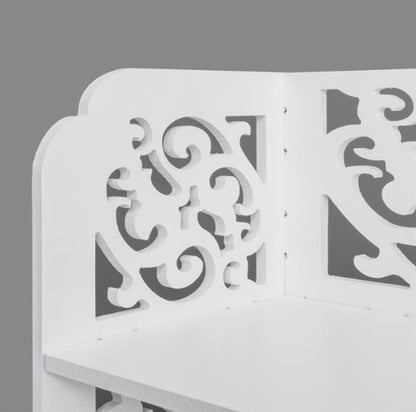 US Local Wood Plastic Board -6-story Carved Shoe Rack