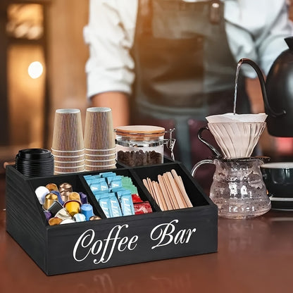 US Local Durable Wooden Divider Coffee Capsule Organizer, Suitable For Coffee Shops, Kitchens, And Offices, Coffee Bar Accessories, Kitchen Accessories.