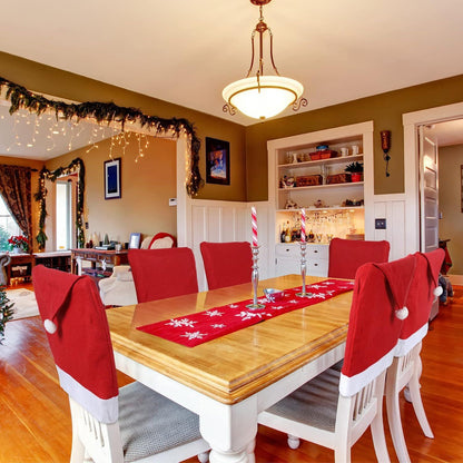 US Local 4pcs 12pcs Christmas Chair Covers Santa Hat Chair Covers Christmas Chair Back Covers