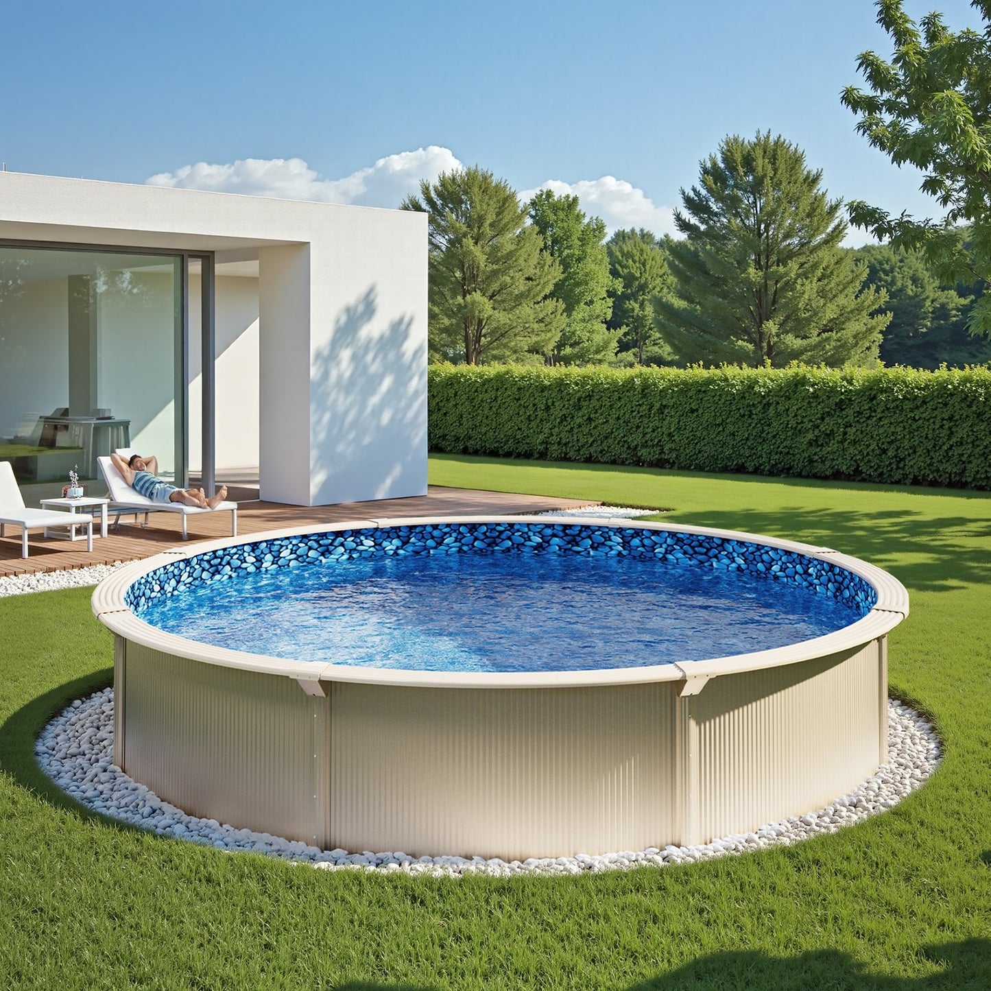 US Local Round Pool Liner 24ft Unibead Style Pool Liner 52in Wall Height Durable