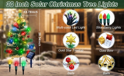 US Local Solar Christmas Tree Lights For 2 Pcs