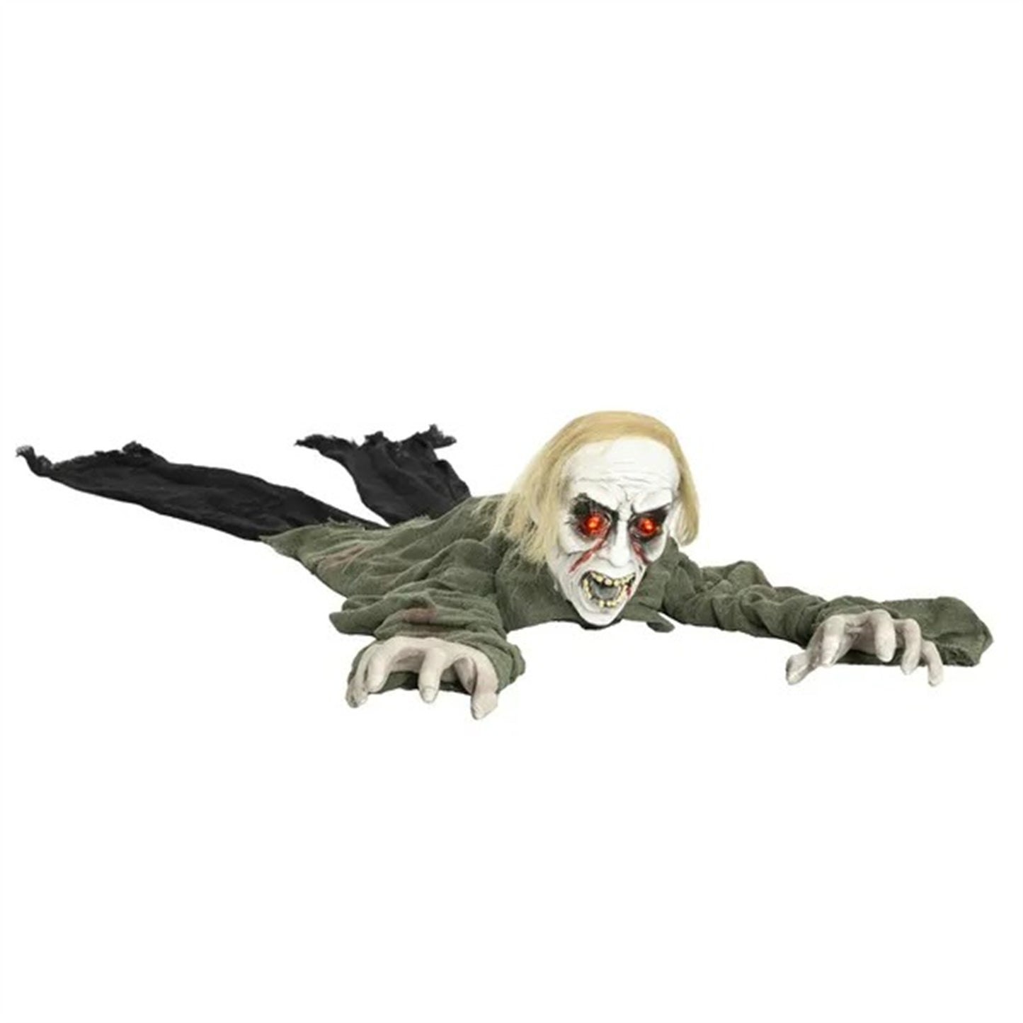CA Local 66 Outdoor Halloween Decoration Crawling Zombie, Animated Prop Decor With Sound Activated, Light Up Eyes