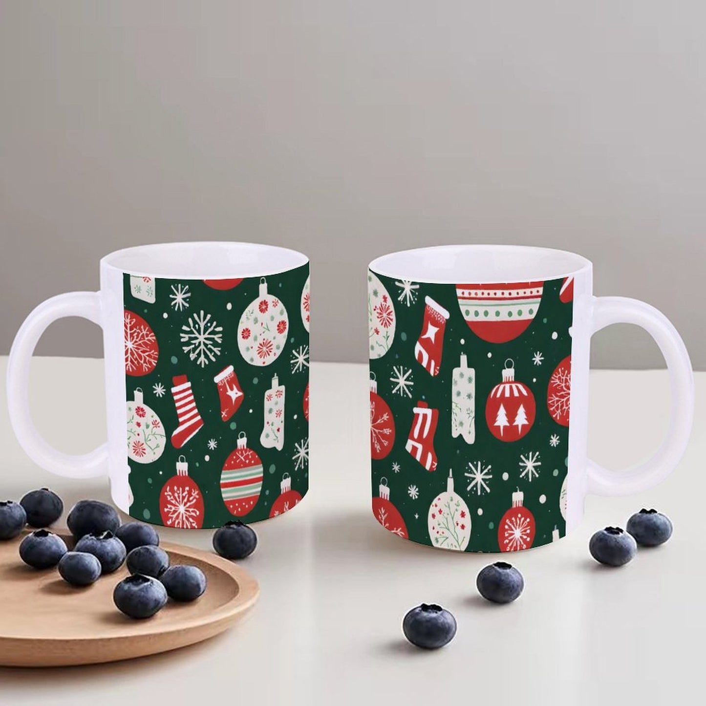 POD US Local White mug with full print, Christmas Lights 0091