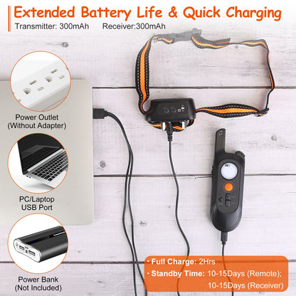 US Local 1Pc 984FT Dog Training Collar IP65 Waterproof Pet Beep Vibration Electric Shock Collar 3 Channels Rechargeable Transmitter Receiver Trainer With Recording Safety Keypad Lock