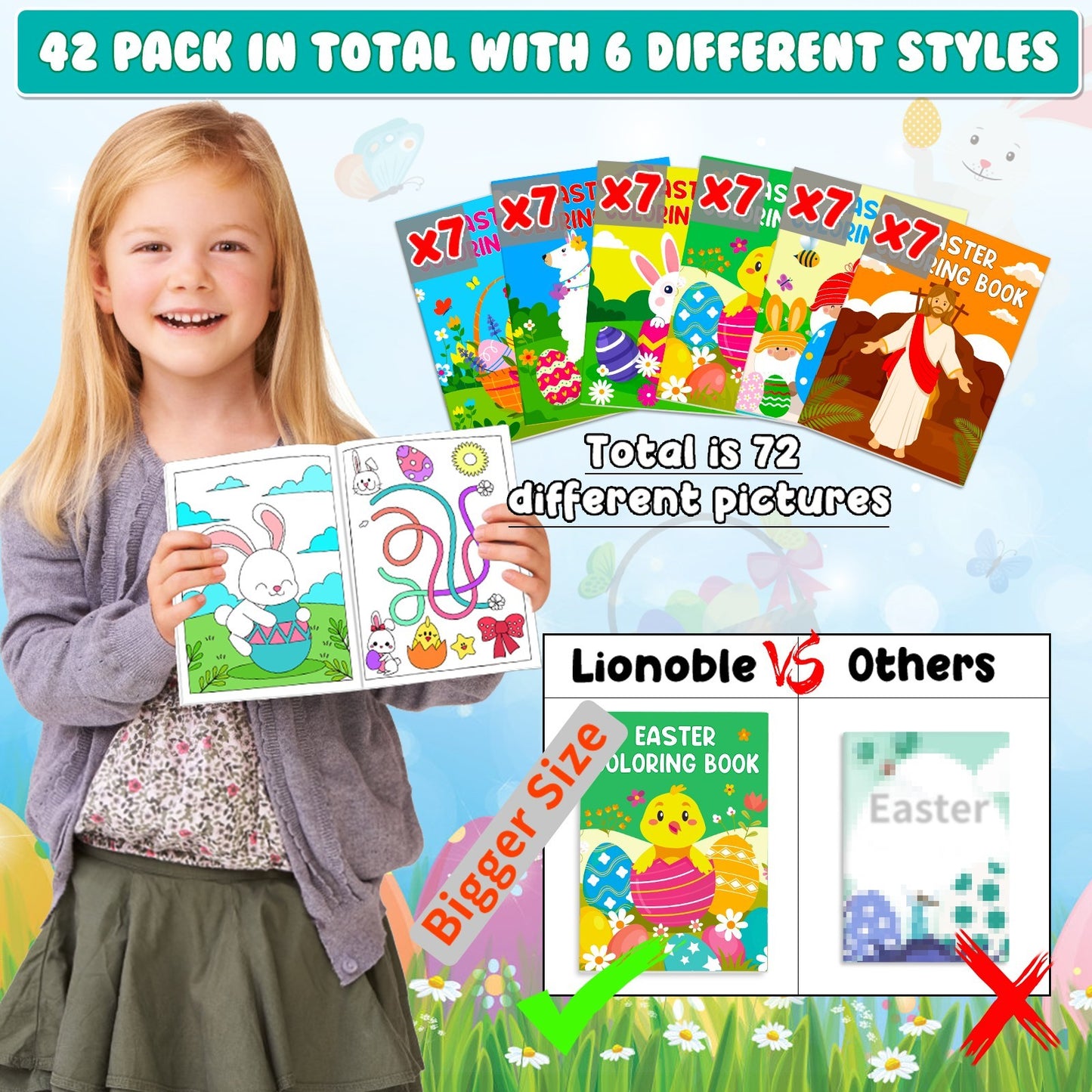 US Local 42-pack Easter Kids Colouring Book For Children Aged 4-8 And 8-12 Years Old
