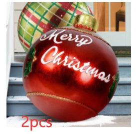 US Local Christmas Ornament Ball Outdoor Pvc 60CM Inflatable Decorated Ball PVC Giant Big Large Balls Xmas Tree Decorations Toy Ball