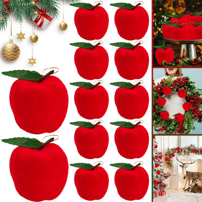 US Local 12 Packs Christmas Ornament Xmas Tree Fake Red Apples Hanging Decorations Holiday Tree Red Foam Ball Ornament Pendants For Christmas New Year Holiday Party Decor Supplies