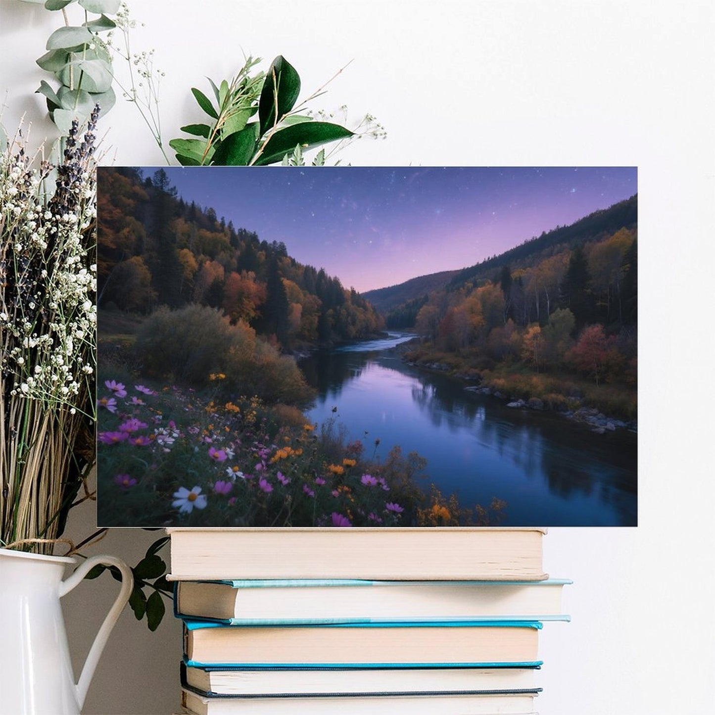 Decorative Interior Frame Painting Mountain-river-starry-autumn-8