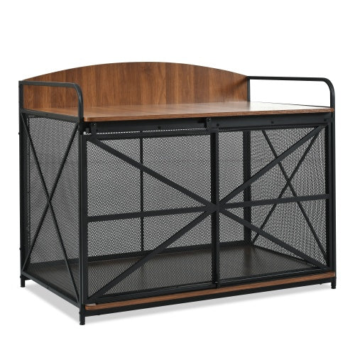 US Local 42.8 Heavy Duty Large Dog Crate Furniture For Large Medium Dog, Farmhouse Wooden Dog Kennel Indoor End Table, Decorative Pet House For Large Dogs