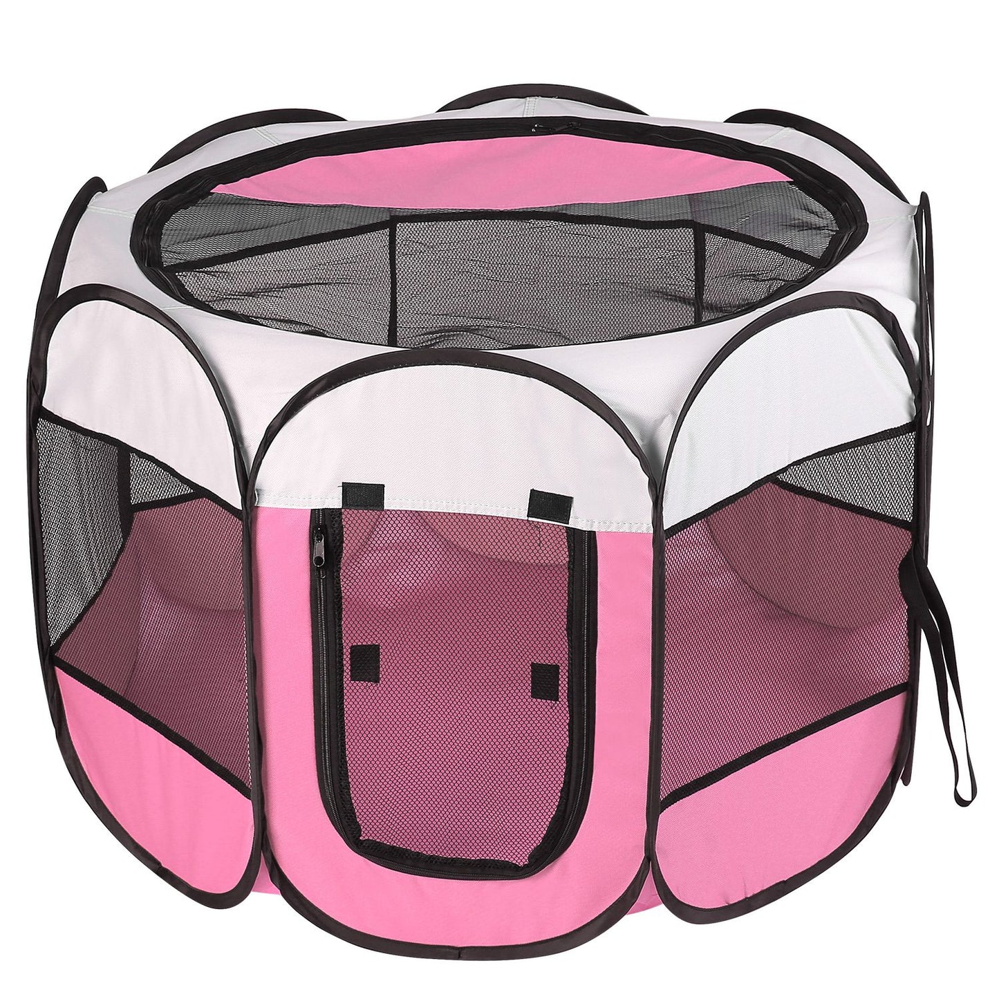 US Local Pink-Blue Options -- 1Pc Portable Foldable Pet Tent Exercise Pen Kennel Removable Zipper Top And Bottom Water Resistant Indoor Outdoor Use For Dogs Cats Other Pets