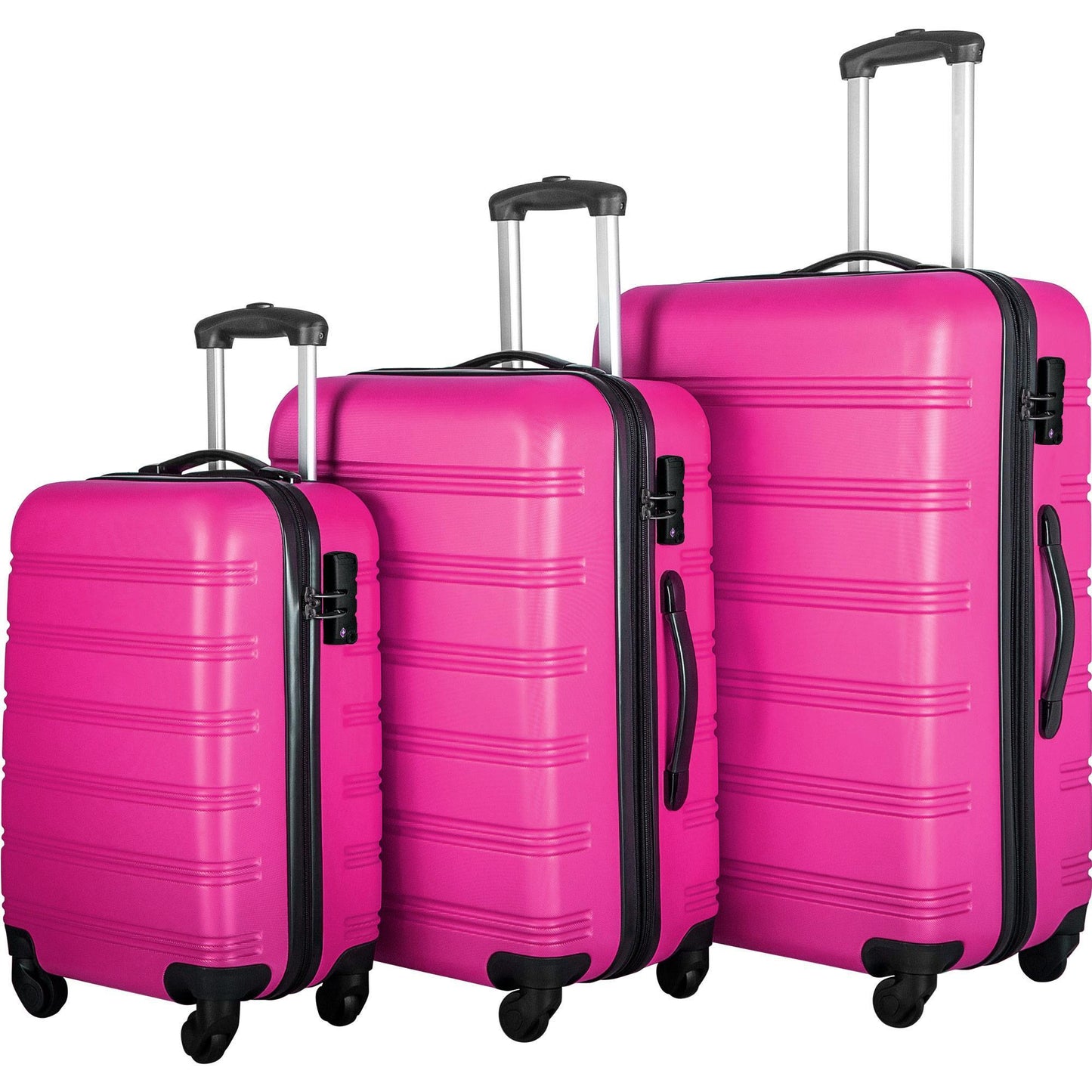 US Local 3 Piece Set Of Suitcases, Hard Shell Trolley Cases With TSA Locks 20 Inches 24 Inches 28 Inches
