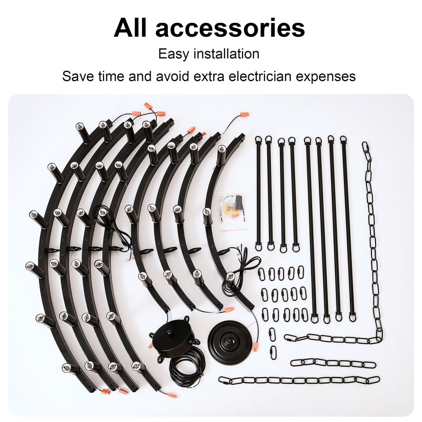 US Local 2 Tiers Wagon Wheel Chandelier Wooden Farmhouse 36-Light Black Metal Chandeliers 2-Story Light Fixtures Industrial For High Ceiling Living Dining Room Foyer. Adjustable Height