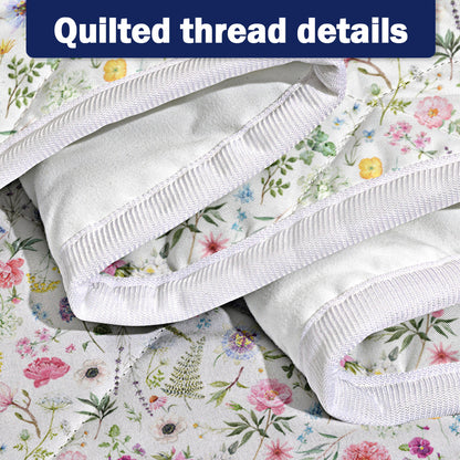 US Local Red Floral Quilt 3 Pieces Microfiber Quilt Sets Lightweight Bedspreads Botanical Coverlets Quilt Bedding Set All Season Quilts Twin Full Queen King Size