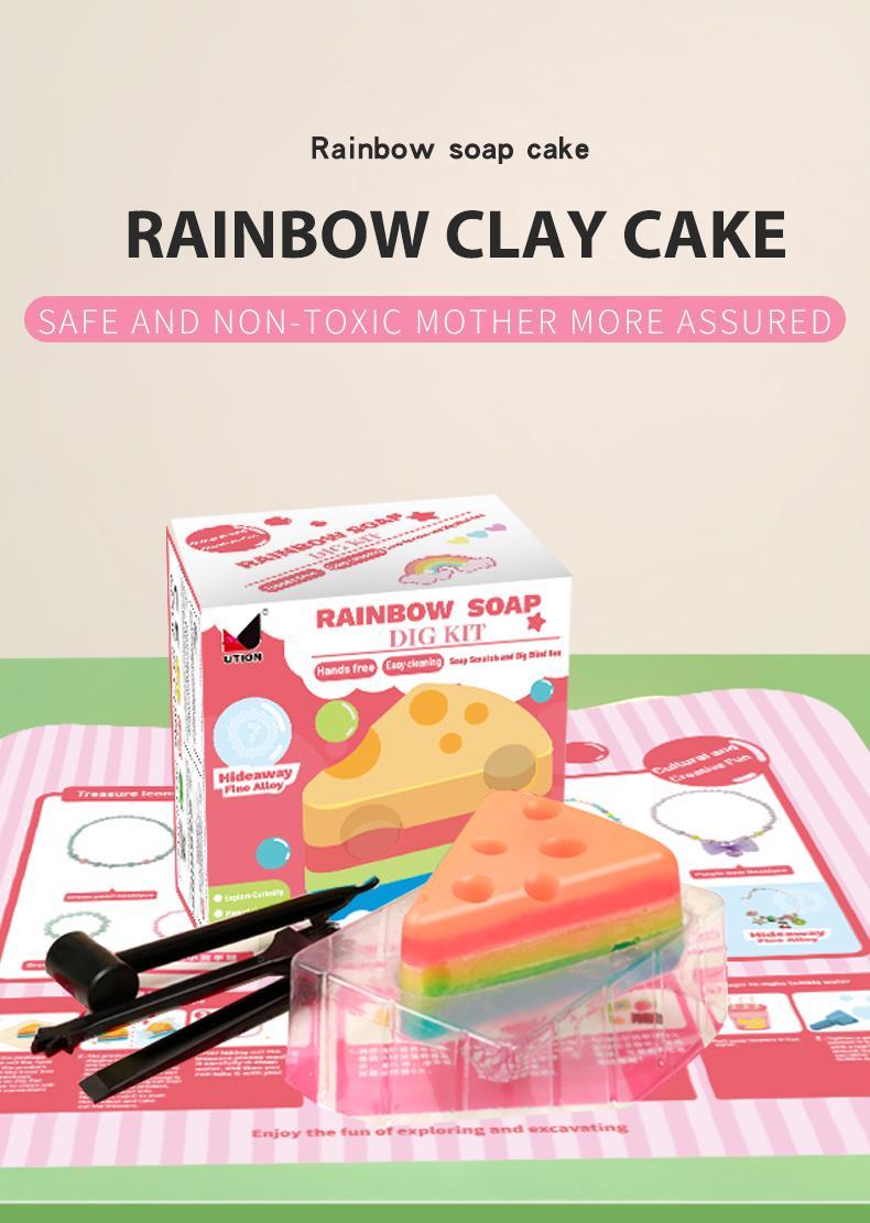 US Local Rainbow Clay Cake, Safe And Non-toxic Materials, Suitable For Children And Teenagers, Children's Early Education Toys, Cognitive Training Toys