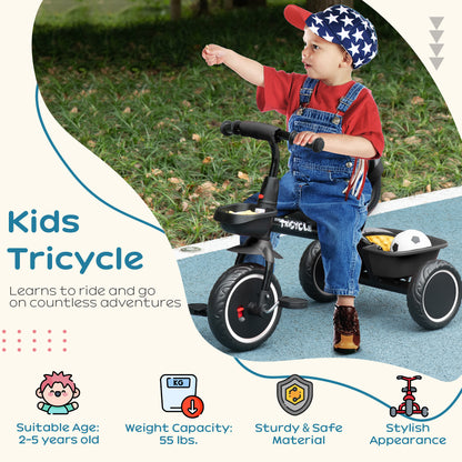 US Local Tricycle for Toddlers Age 2-5 with Adjustable Seat