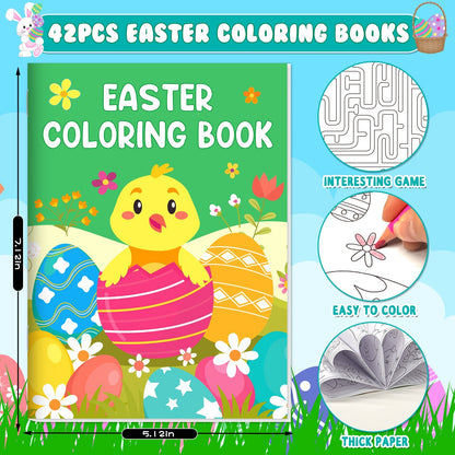 US Local 42-pack Easter Kids Colouring Book For Children Aged 4-8 And 8-12 Years Old