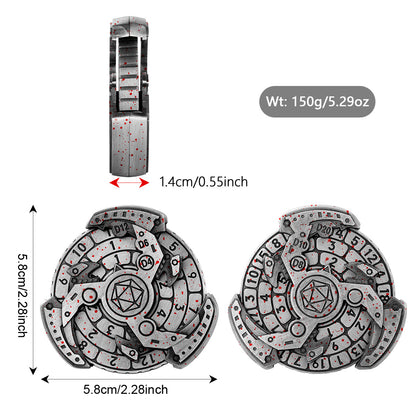 Wind And Fire Wheel DND Dice Wheel Gift Box Set, Fingertip Gyro Retro Compass Table Role Playing Game Dice, Parent Child Game, Toy Accessories Gift, Multiplayer Role Playing Board Game Accessories