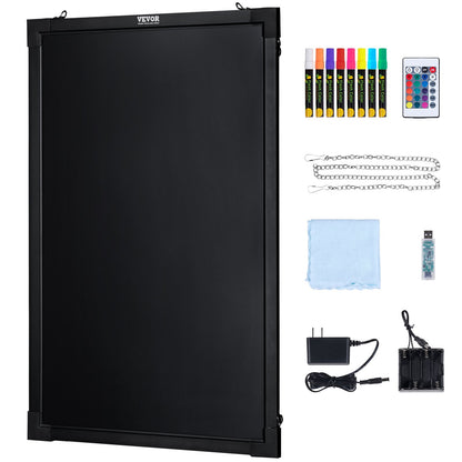US Local VEVOR LED Message Writing Board, Illuminated Erasable Lighted Chalkboard, Neon Effect Menu Sign Board, Drawing Board With 8 Fluorescent Chalk Markers And Remote Tested To UL Standards