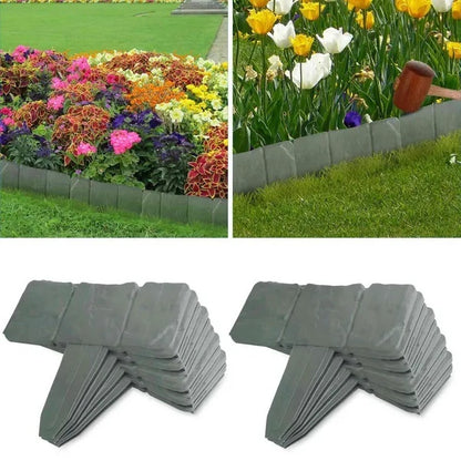 US Local 20 Pieces Of Pebble Effect Plastic Garden Lawn Edge Decorative Strip