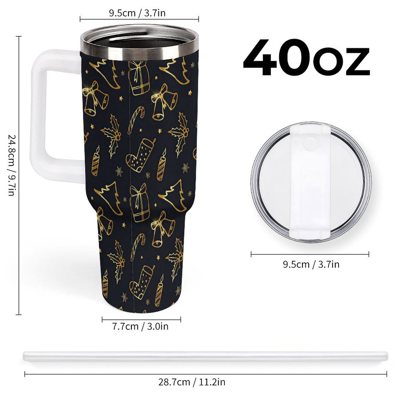 PHDT00290 POD US Local Tumbler 40 oz Large Capacity Car Cup Christmas Gift Golden