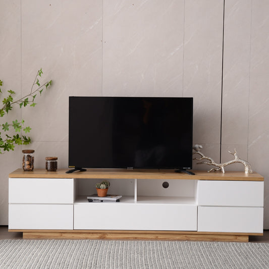 US Local Modern TV Stand For Up To 80'' TVs, Media Console With Multi-Functional Storage