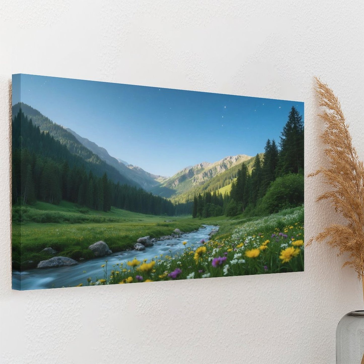 Decorative Interior Frame Painting Mountain-river-starry-summer-1