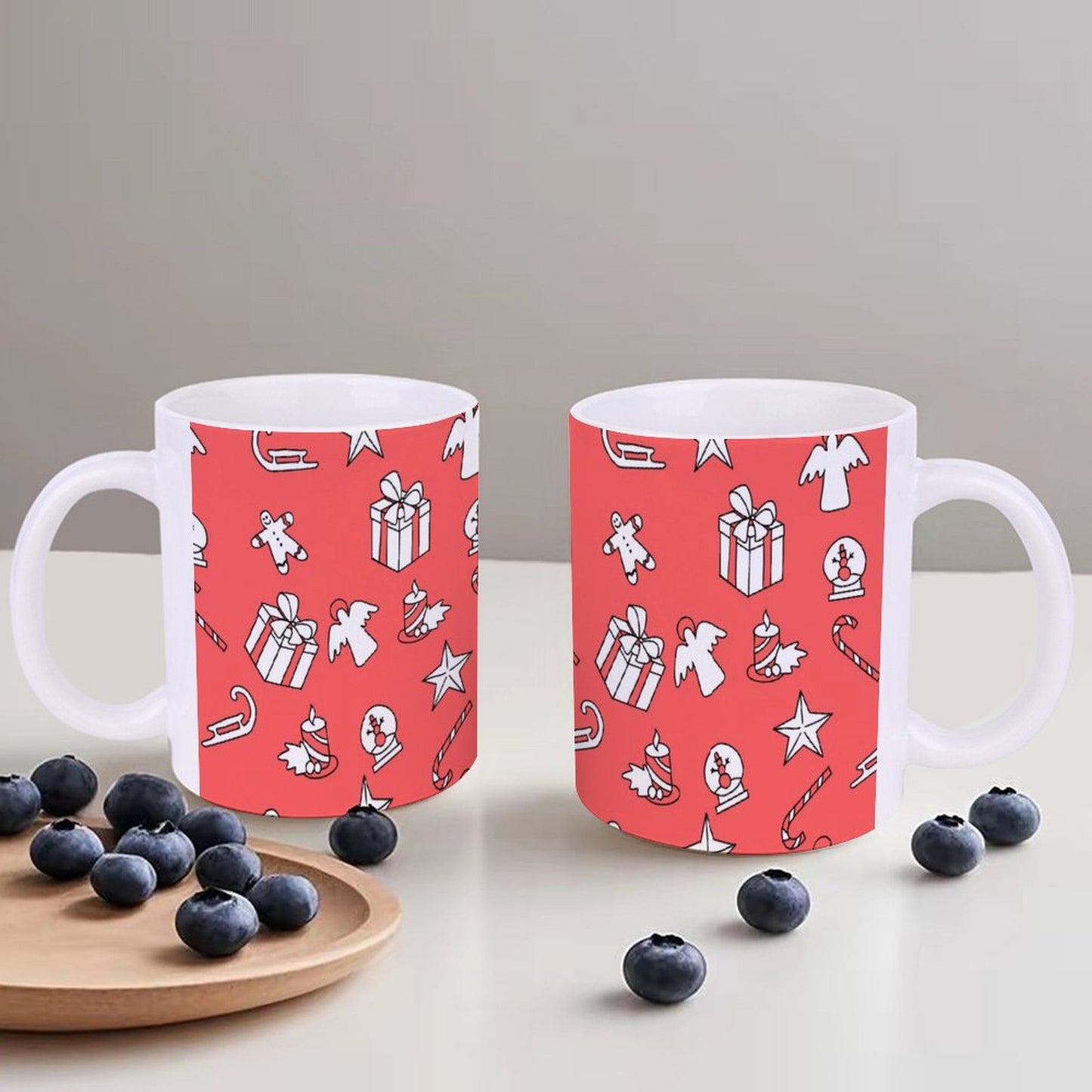 POD US Local White mug with full print, Christmas Pink 0025