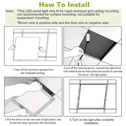 US Local 2Packs LED Panel Light 4800LM 7500K Ceiling Lighting 150W Equivalent LED Troffer Recessed Edge-Lit