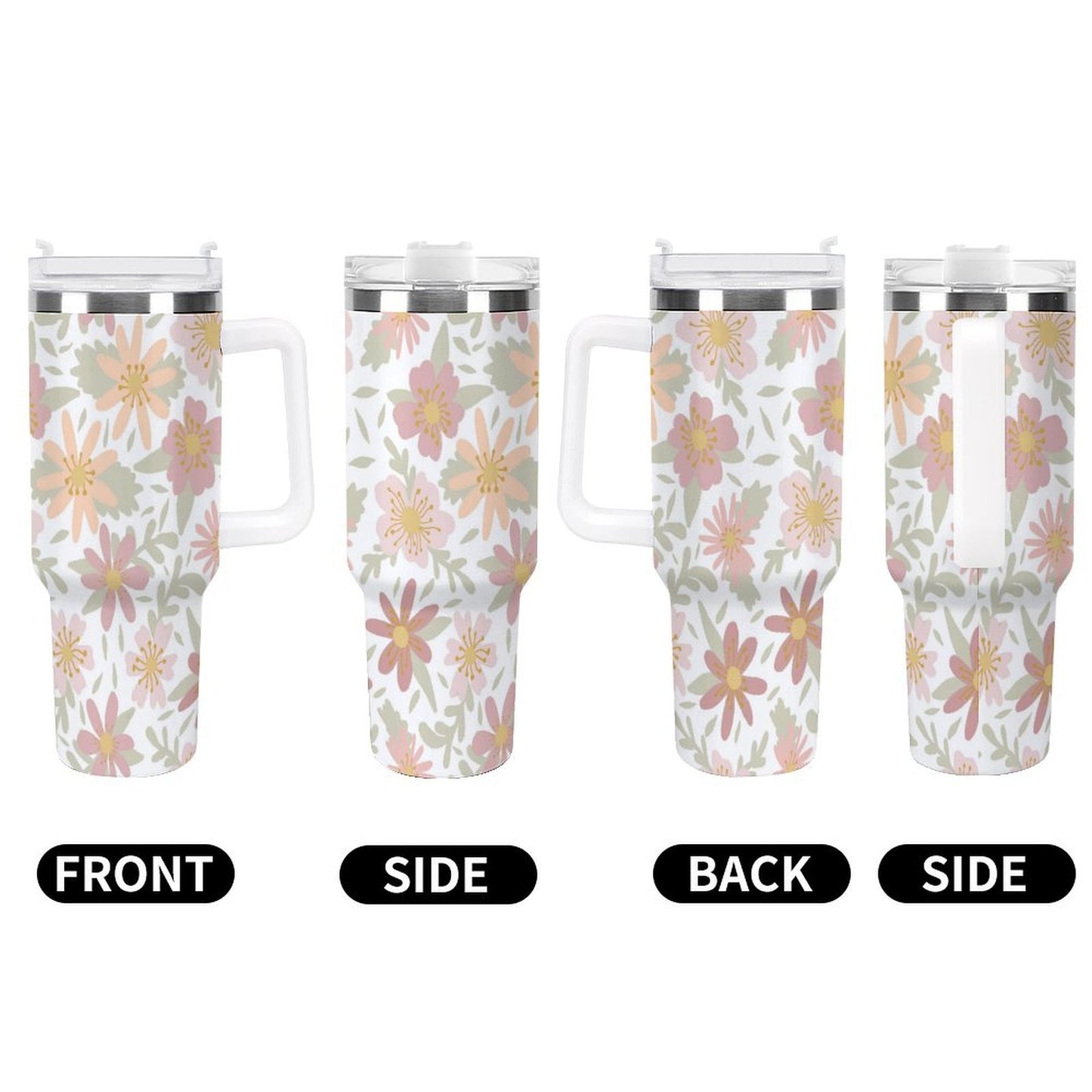 PHDT00375 POD US Local Tumbler 40 oz Large Capacity Car Cup Flowers, Warm Cozy