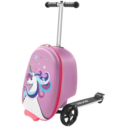 US Local Ride-on Luggage 20-inch Kids Scooter Suitcase With FlashWheels Purple