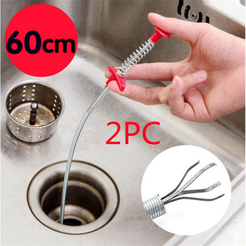 USA Local 60CM Sewer Dredger Spring Pipe Dredging Tool Household Hair Cleaner Drain Clog Remover Cleaning Tools Household For Kitchen Sink Kitchen Gadgets
