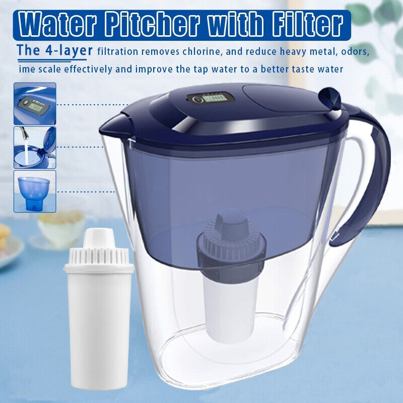 US Local DP06Water Filter Jug Water Pitcher Purifier Cartridge Electronic Indicator 10Cup