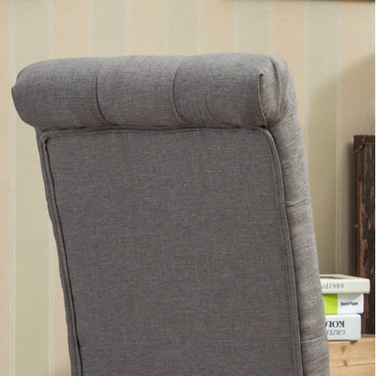 US Local Habit Solid Wood Tufted Parsons Dining Chair, Set Of 2, Grey