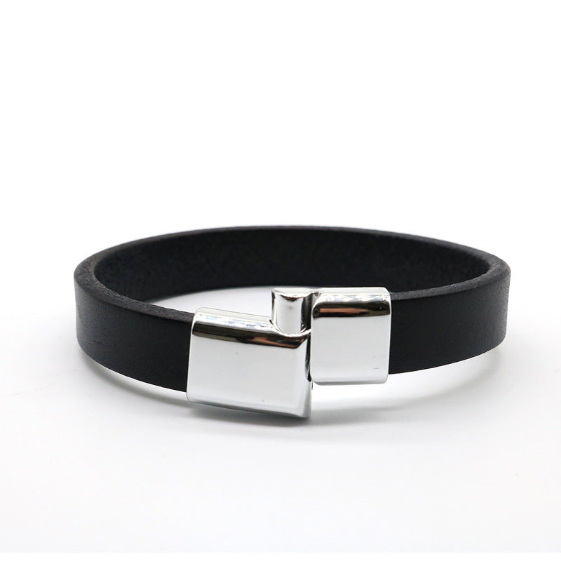 Retro Creative Leather Bracelet Magnetic Snap Bracelet