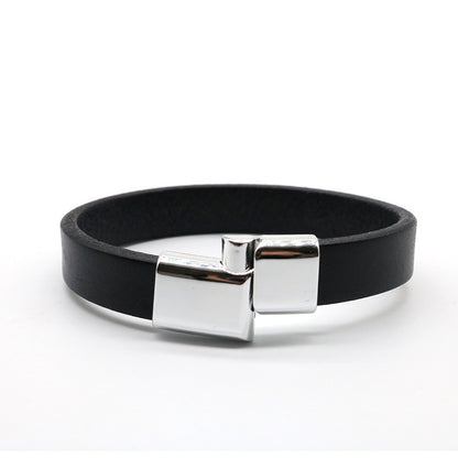 Retro Creative Leather Bracelet Magnetic Snap Bracelet
